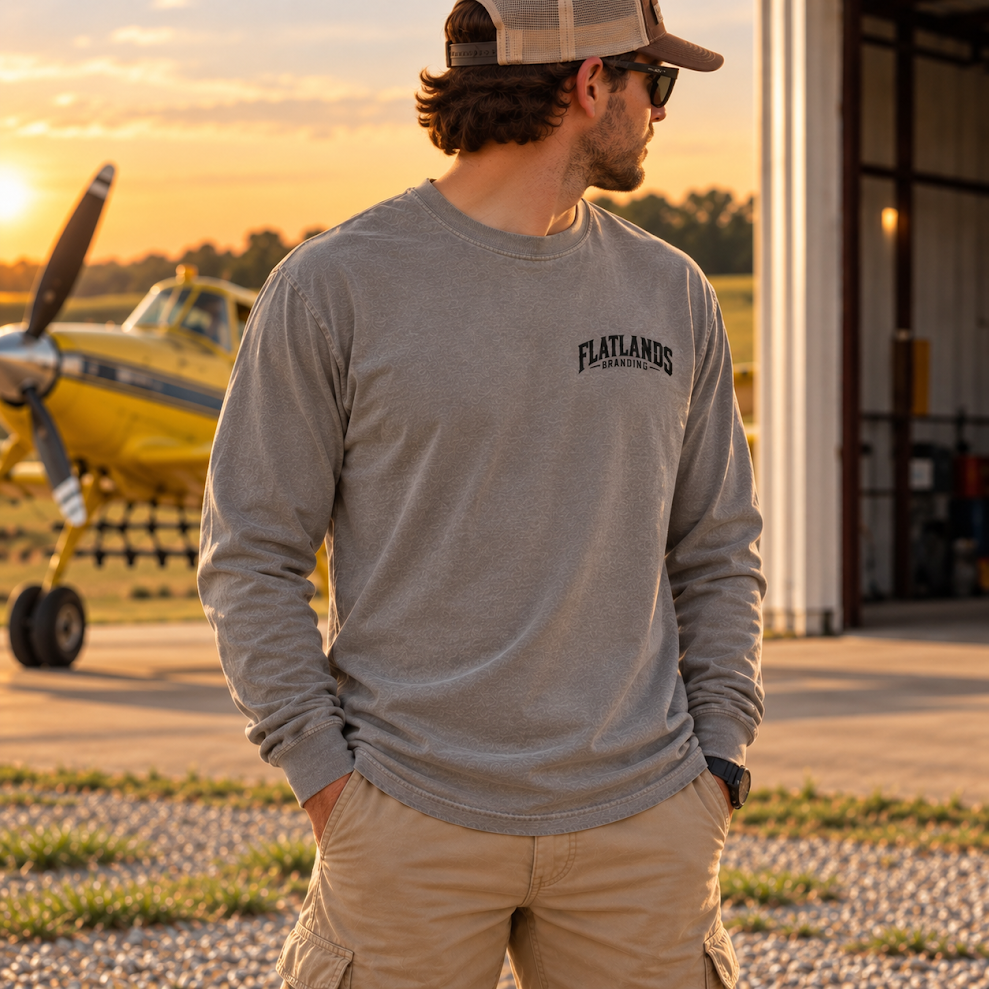 Adult Plane - Grey Long Sleeve